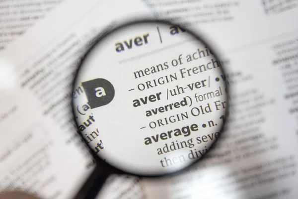 Mot Phrase Aver Dans Dictionnaire — Photo
