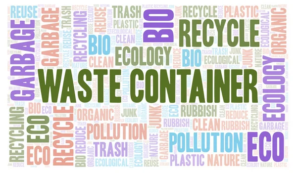 Müllcontainer Wortwolke Wordcloud Nur Mit Text Erstellt — Stockfoto