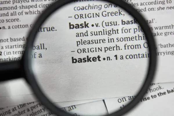 Word Phrase Basket Dictionary — Stock Photo, Image