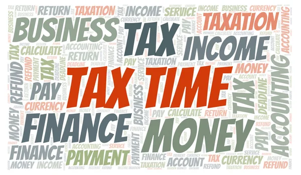 税の時間の単語の雲 テキストのみで作られた Wordcloud — ストック写真