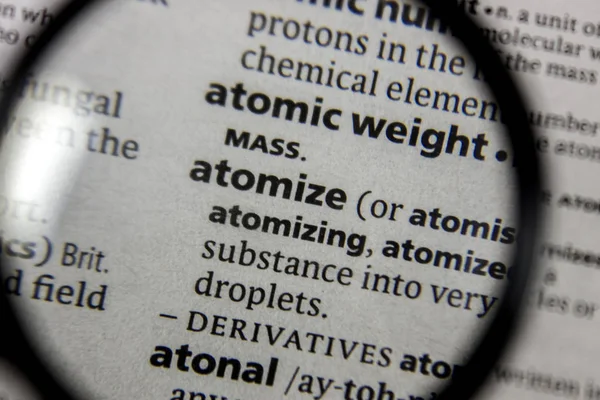 Word Phrase Atomize Dictionary Book — Stock Photo, Image