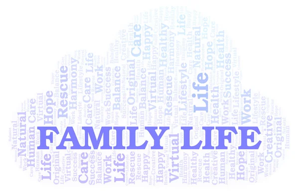 Vie Famille Mot Nuage Wordcloud Fait Avec Texte Seulement — Photo