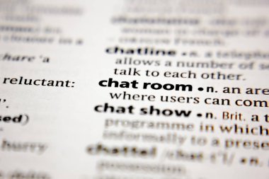 Word or phrase chat room in a dictionary.