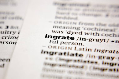 Word or phrase ingrate in a dictionary.