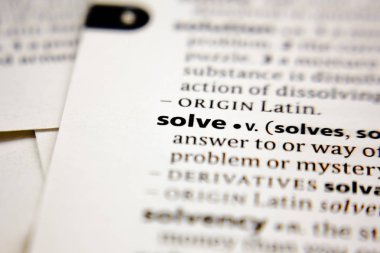 Word or phrase solve in a dictionary.