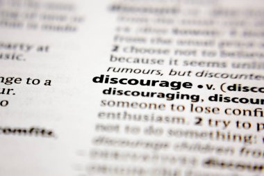 Word or phrase discourage in a dictionary.