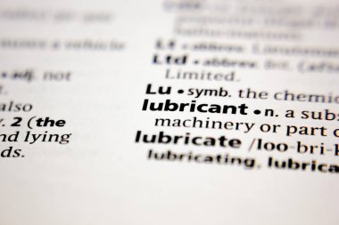 Word or phrase lubricant in a dictionary.