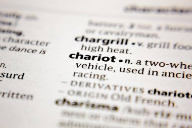 Word or phrase chariot in a dictionary.