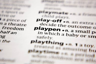 Word or phrase playpen in a dictionary.