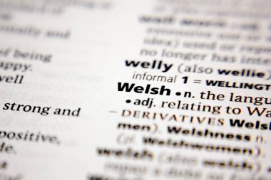 Sözlük içinde kelime veya cümle Galce.