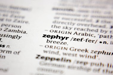 Word or phrase zephyr in a dictionary.
