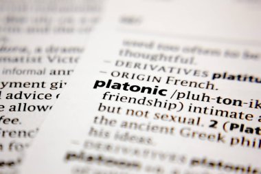 Word or phrase platonic in a dictionary.