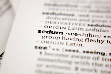 Word or phrase sedum in a dictionary.