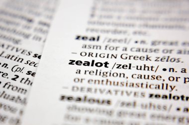 Word or phrase zealot in a dictionary.