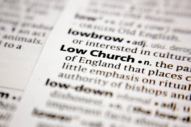 Word or phrase Low Church in a dictionary.