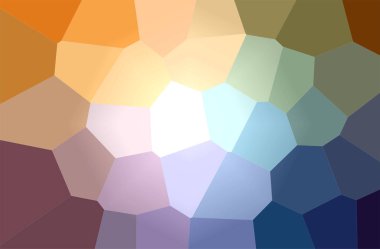 Mavi, turuncu dev altıgen arkaplanının soyut çizimi.