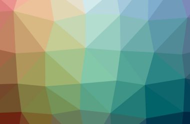 Mavi, yeşil ve kahverengi yatay düşük Poli arka plan resmi. Güzel çokgen tasarım deseni. 