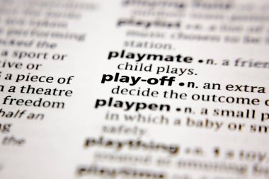 Word or phrase play-off in a dictionary.