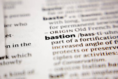 Word or phrase bastion in a dictionary.