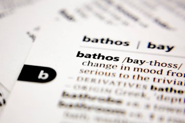 Word or phrase bathos in a dictionary.
