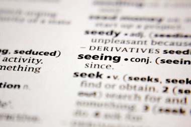 Word or phrase seeing in a dictionary.