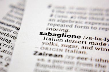 Word or phrase zabaglione in a dictionary.