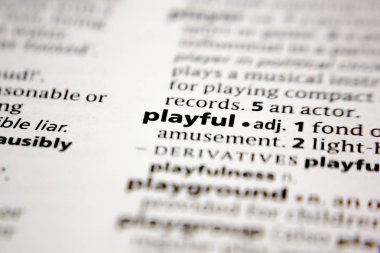 Word or phrase playful in a dictionary.