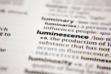 Word or phrase luminescence in a dictionary.