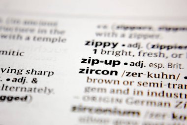 Sözlükte fermuarlı sözcük ya da cümle.