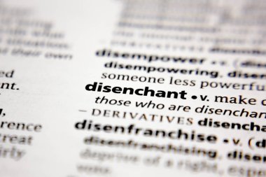 Word or phrase disenchant in a dictionary.