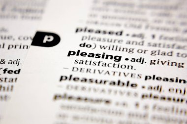 Word or phrase pleasing in a dictionary.