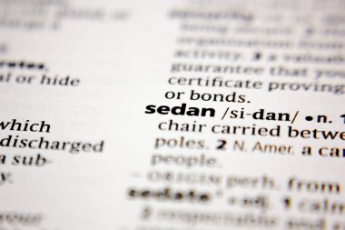 Word or phrase sedan in a dictionary.