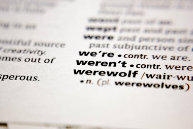 Word or phrase weren't in a dictionary.