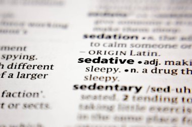 Word or phrase sedative in a dictionary.
