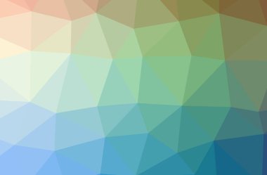 Mavi, turuncu ve yeşil yatay düşük poli arka plan resmi. Güzel Çokgen tasarım deseni. İhtiyaçlarınız için yararlı. 