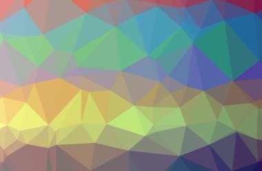 İllüstrasyon Soyut Mavi, pembe, kırmızı, sarı yatay düşük poli arka plan. Güzel Çokgen tasarım deseni. İhtiyaçlarınız için yararlı. 