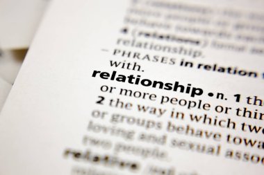 Word or phrase relationship in a dictionary.