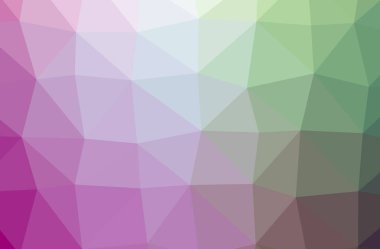 Soyut yeşil, mor yatay düşük Poli arka plan resmi. Güzel çokgen tasarım deseni. 