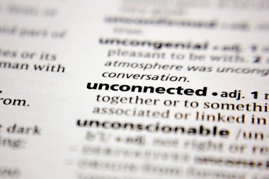 Word or phrase unconnected in a dictionary.