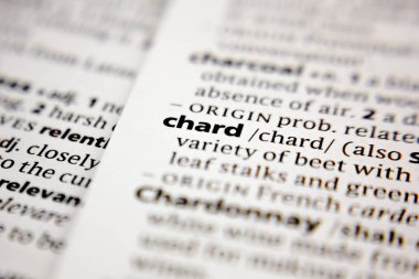 Word or phrase chard in a dictionary.