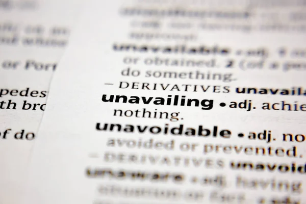 Word or phrase unavailing in a dictionary. — Stock Photo, Image