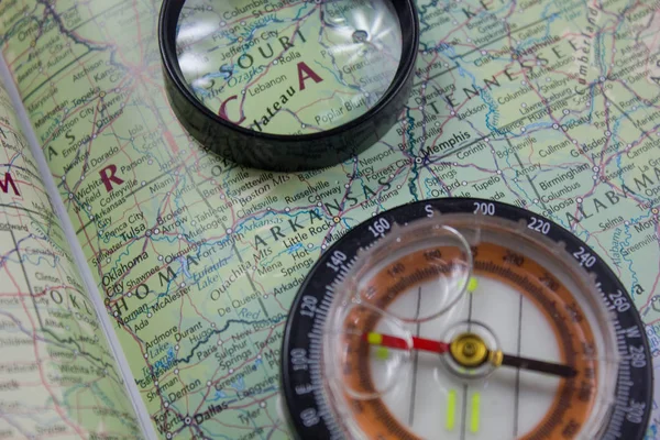 Estado de Arkansas en el mapa del mundo . — Foto de Stock