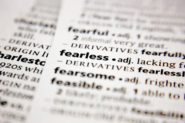 Word or phrase fearless in a dictionary. — Stock Photo, Image