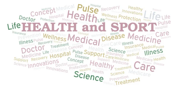 Saúde e esporte nuvem de palavras . — Fotografia de Stock