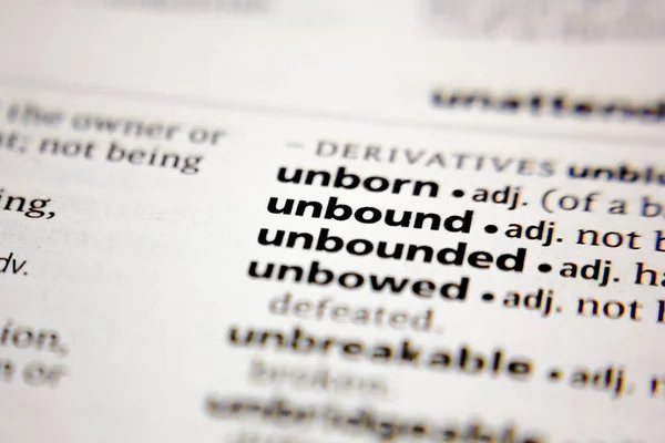 Word Phrase Unbound Dictionary — Stock Photo, Image