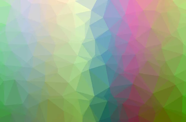 Иллюстрация абстрактного зеленого, розового, красного, жёлтого горизонтального низкого поли фона. Красивый рисунок многоугольника . — стоковое фото
