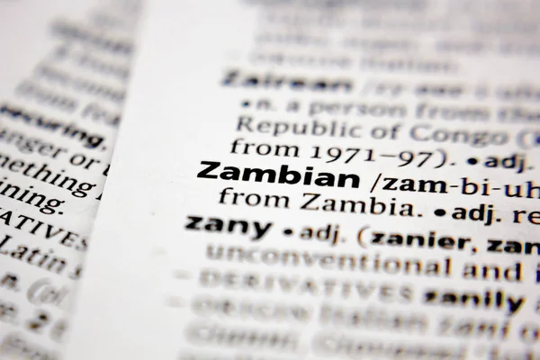 Слово Фраза Замбийский Словаре — стоковое фото