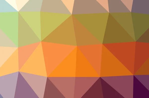 Ilustrace abstraktní zelené, oranžové horizontální nízké poly pozadí. Krásný mnohoúhelník návrhový vzor. — Stock fotografie