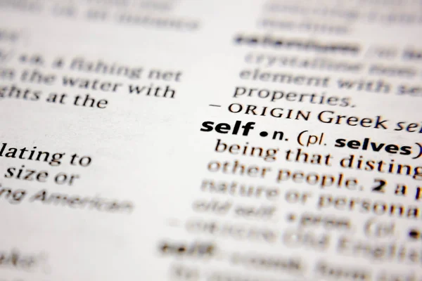 Palabra o frase self en un diccionario . — Foto de Stock