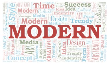 Modern kelime bulutu. Yalnızca metinle yapılan Wordcloud.